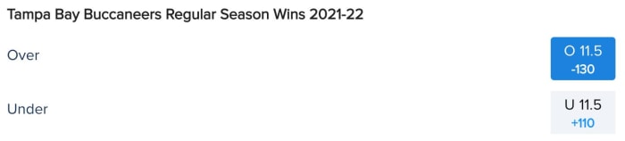 Tampa Bay Buccaneers Win Total Odds via FanDuel Sportsbook